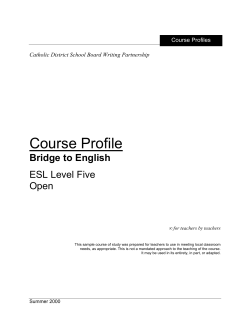 Course Profile - Curriculum Services Canada | Login