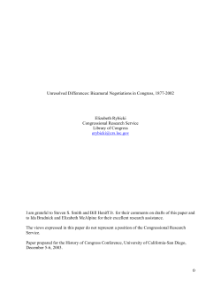 Unresolved Differences: Bicameral Negotiations in Congress, 1877