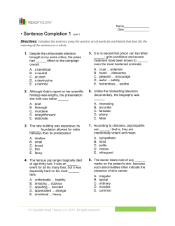 Sentence Completion 1 - English for Everyone