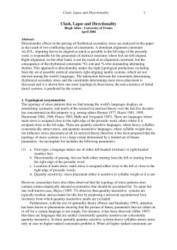 Clash, Lapse and Directionality - RuCCS