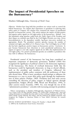 The Impact of Presidential Speeches on the Bureaucracyn