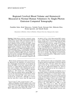 Regional Cerebral Blood Volume and