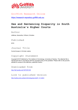 Sex and Sentencing Disparity in South Australia`s Higher Courts