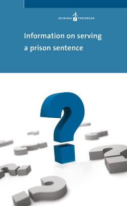 Information on serving a prison sentence