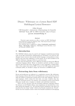 Dbnary - Laboratoire d`Informatique de Grenoble