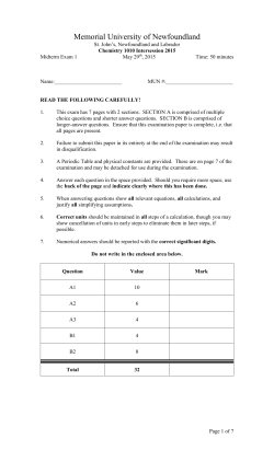 Midterm 1 - Chemistry
