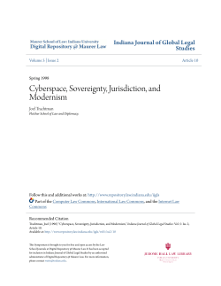 Cyberspace, Sovereignty, Jurisdiction, and Modernism