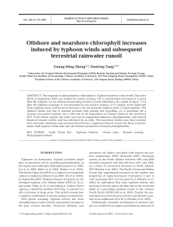 Offshore and nearshore chlorophyll increases induced by typhoon