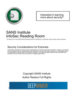 Security Considerations for Extranets