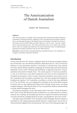 The Americanization of Danish Journalism
