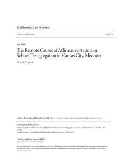 The Remote Causes of Affirmative Action, or School Desegregation