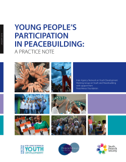Practice Note on Young People`s Participation in Peacebuilding