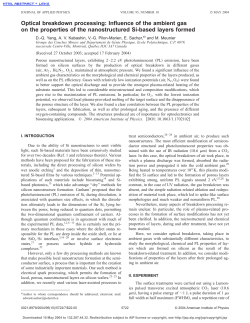 Optical breakdown processing