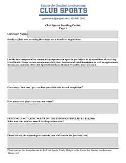 Club Sports Funding Packet Page 1 Club Sport Name: Briefly