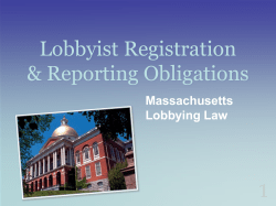 Lobbyist Educational Seminar - Secretary of the Commonwealth