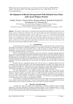 Development of Biscuit Incorporated With Defatted
