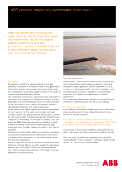 ABB process makes oily wastewater clean again