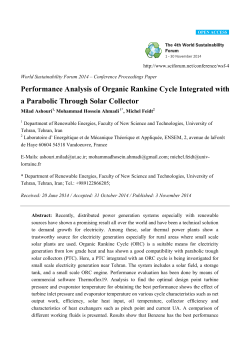 Performance Analysis of Organic Rankine Cycle Integrated with a