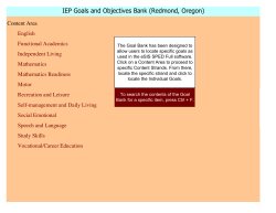 IEP Goals and Objectives Bank