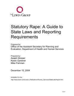 Statutory Rape: A Guide to State Laws and Reporting