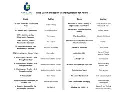 Child Care Connection`s Lending Library for Adults