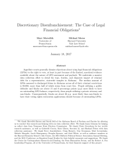 Discretionary Disenfranchisement: The Case of Legal Financial