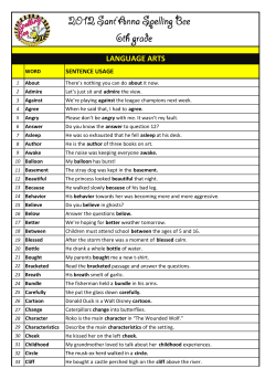 2012 Spelling Bee.xlsx - Sant`Anna International School