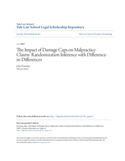 The Impact of Damage Caps on Malpractice Claims: Randomization