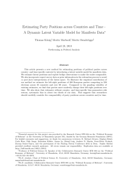 Estimating Party Positions across Countries and Time - A