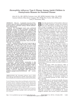 Haemophilus influenzae Type b Disease Among Amish Children in