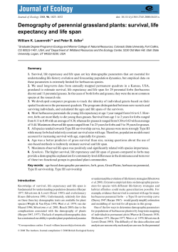 Demography of perennial grassland plants: survival, life