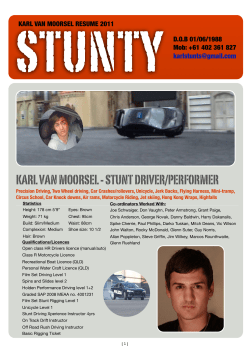 karl van moorsel - stunt driver/performer