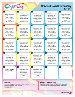 CRS Breakfast Menu May
