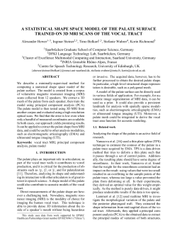 A statistical shape space model of the palate surface trained on 3D