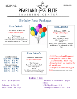 Birthday Party Packages
