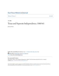 Texas and Seperate Independence, 1860-61