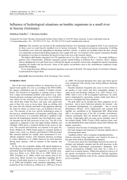 Influence of hydrological situations on benthic organisms in a small