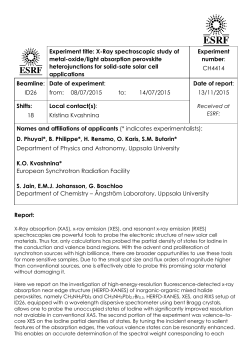 Experiment title: X-Ray spectroscopic study of metal-oxide
