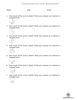 Fractional part of a circle: Worksheet 8.1