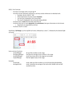 EXCEL: First Formulas - Formulas must begin with an equal sign