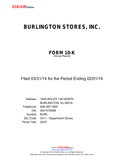burlington stores, inc.