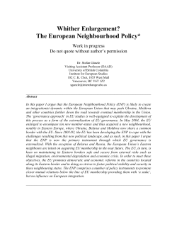 Karen Smith, The outsiders: the European neighborhood policy