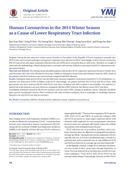 Human Coronavirus in the 2014 Winter Season as a Cause of