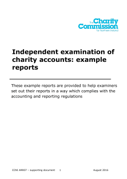 example reports - The Charity Commission for Northern Ireland