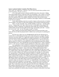 Senate Academic Quality Committee Plus/Minus Survey