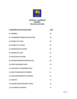 Page | 1 DIVISION III &ndash; TOURNAMENT