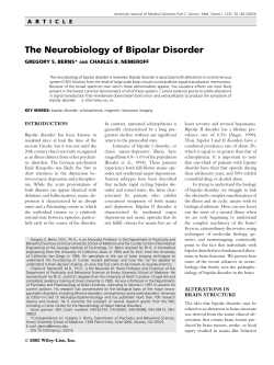 The Neurobiology of Bipolar Disorder - CCNL