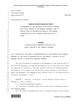 HJR1006 - Arkansas General Assembly