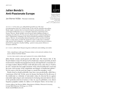 Julien Benda`s Anti-Passionate Europe