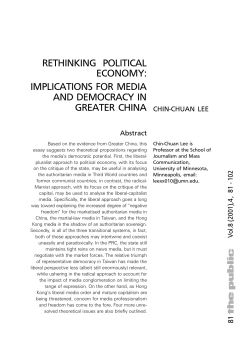 rethinking political economy: implications for media and democracy
